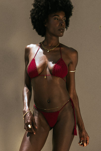 Alaia Bikini - Haut Rouge Grenat
